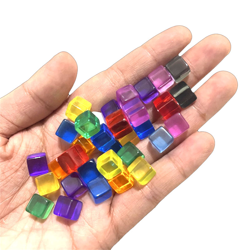 Board Game Harvest - 正方形の透明なサイコロ,パズルゲーム,キューブボード,チェスピース,8mm, 100個/セット