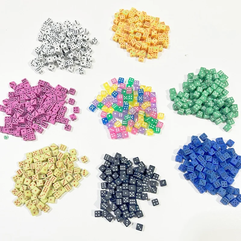 Board Game Catan - ボードゲーム用の標準の6面キューブ,透明,アクリル,直角,点のサイコロ,12色,100個,5mm