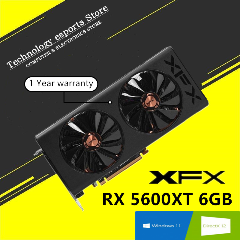 Board Game Vr - Xfx-オリジナルのrx5600xtグラフィックカード,6g gddr6コンピューターグラフィックスカード,RX-56XT66WD6ビデオボードスクリーン,機能カード