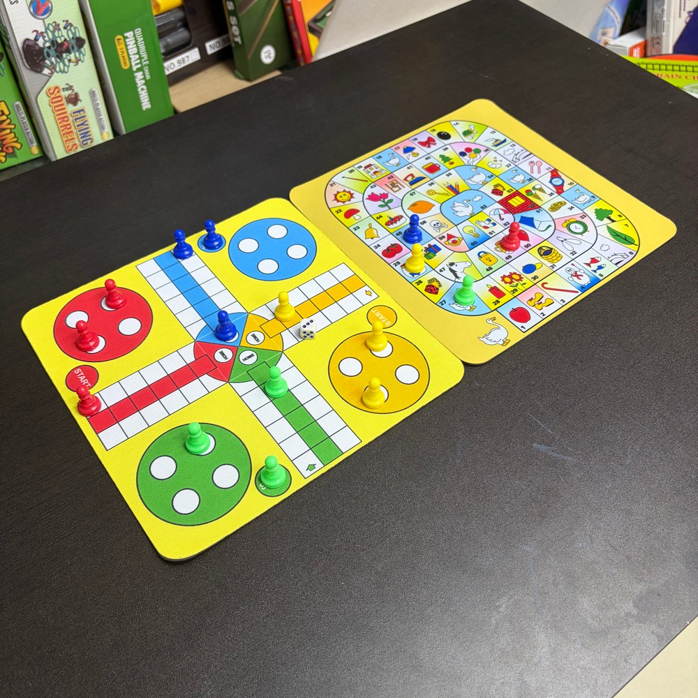 Board Game Ludo - 2個セットのルードとスワンのボードゲームセット、2枚のボード（24cm/9.45インチ）、16個のピース、1個のダイスが含まれ、家族やパーティーのゲームナイトに最適です。