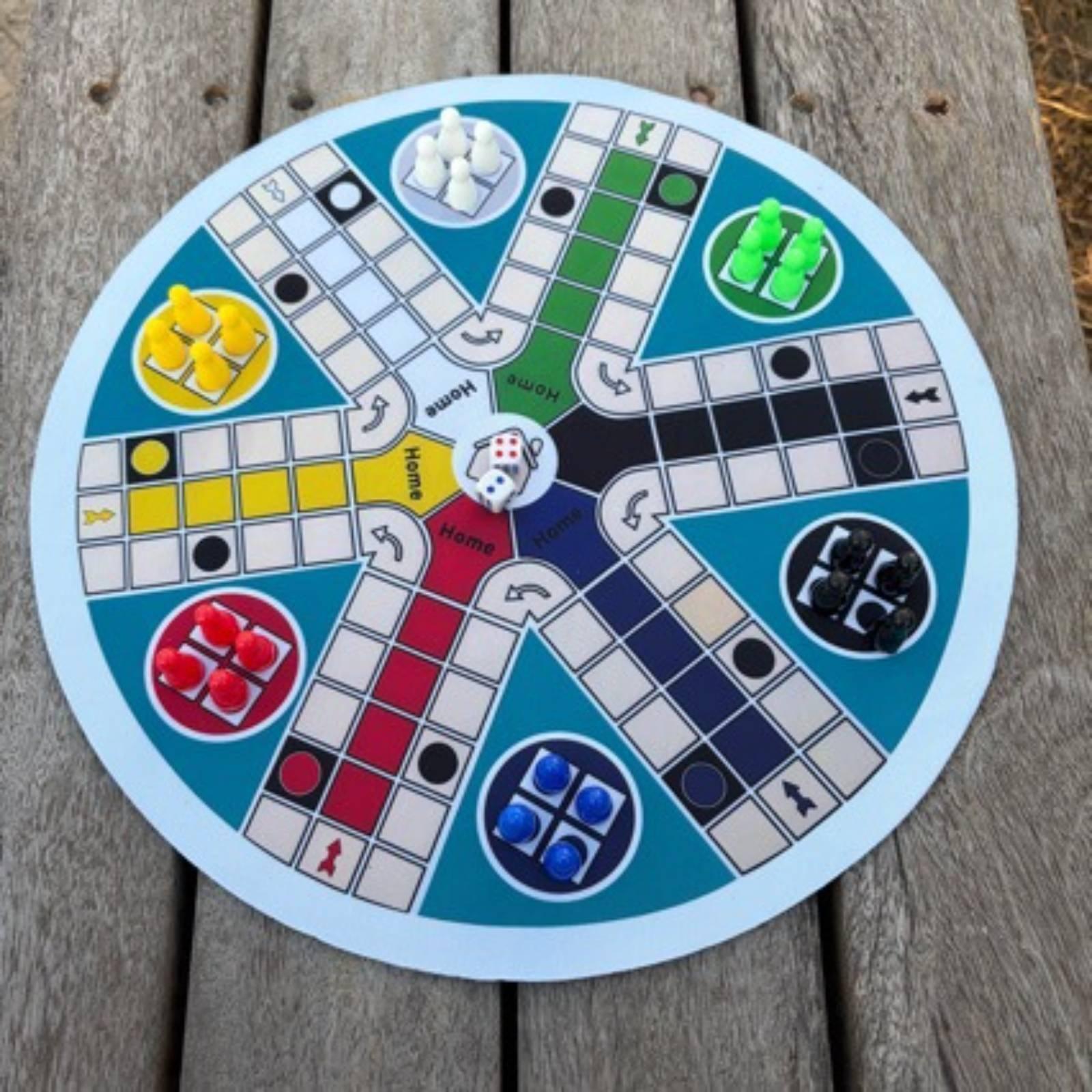 Board Game Ludo - チェスゲーム 折りたたみ式 6人用 ルードプレイマット ミニボードゲームアクセサリー 家族イベントでの持ち運びに便利なアクセサリー