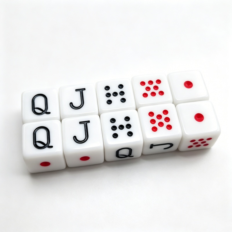 Board Game Ludo - スクエアエッジアクリルポーカー,家族向けゲーム,楽しい家族向けのスペインのサイコロ,パブ用のおもちゃ,jqk,16mm, 1セットあたり10個