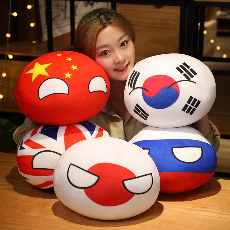 Board Game Yokohama - 10-40 センチメートルかわいいカントリーボールぬいぐるみぬいぐるみポーランドボール国連米国ソ連フランスロシア英国日本 EU カナダ ITA RU