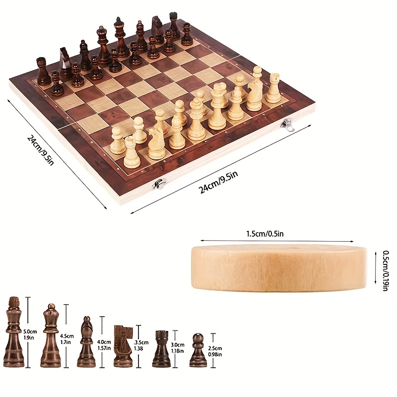 3 in 1 チェスボード、折りたたみ木製ポータブルチェスゲ - Board Game Harvest のレビューと価格
