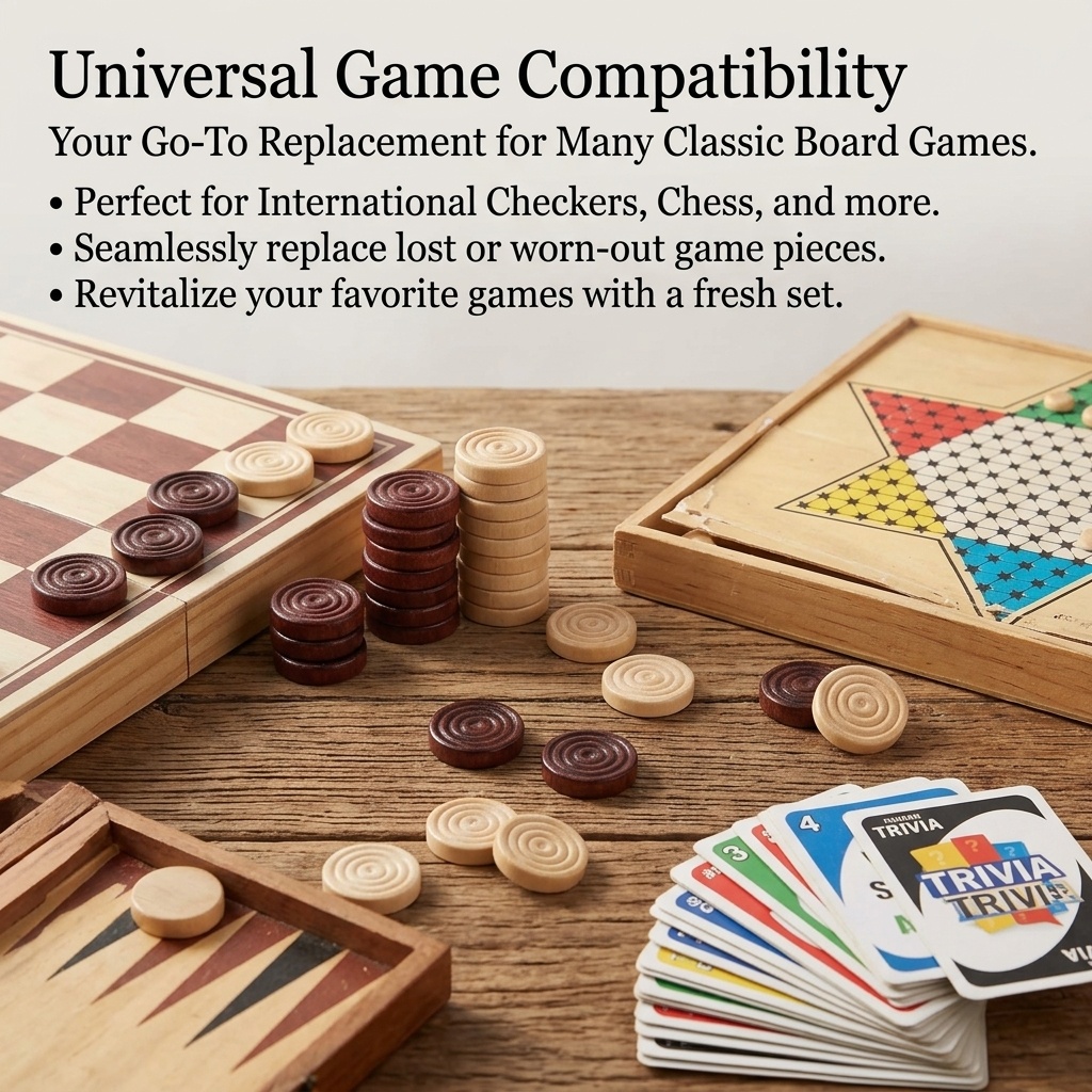 24個/セット 木製丸型チェッカーピース バックギャモンチェ - Board Game Harvest のレビューと価格