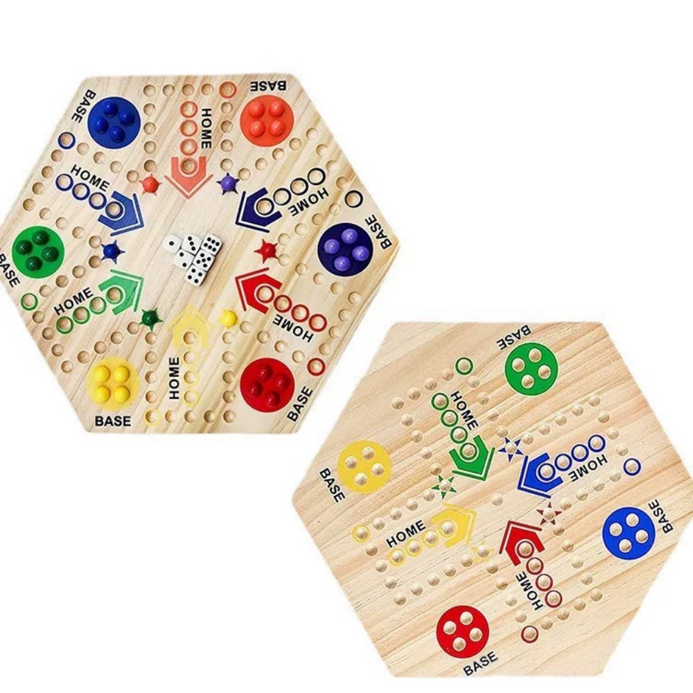 大理石ゲームボードゲーム両面塗装木製ファストトラックボードゲ - Board Game Ludo のレビューと価格