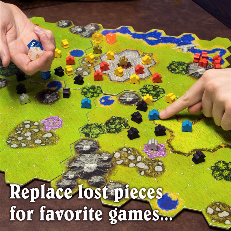 木製の木製チェスピース,14色,標準サイズ16mm,meep - Board Game Catan のレビューと価格